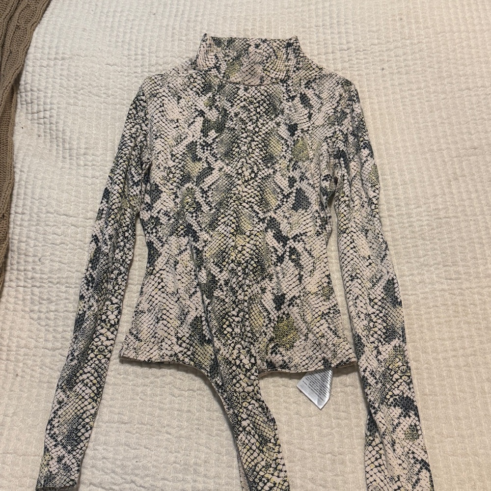 Guess Jaycee Snakeskin Turtleneck Bodysuit